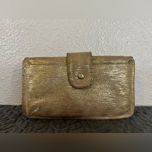 Hobo International Galaxy Leather Wallet Golden Taupe - MISSING Wrist Strap